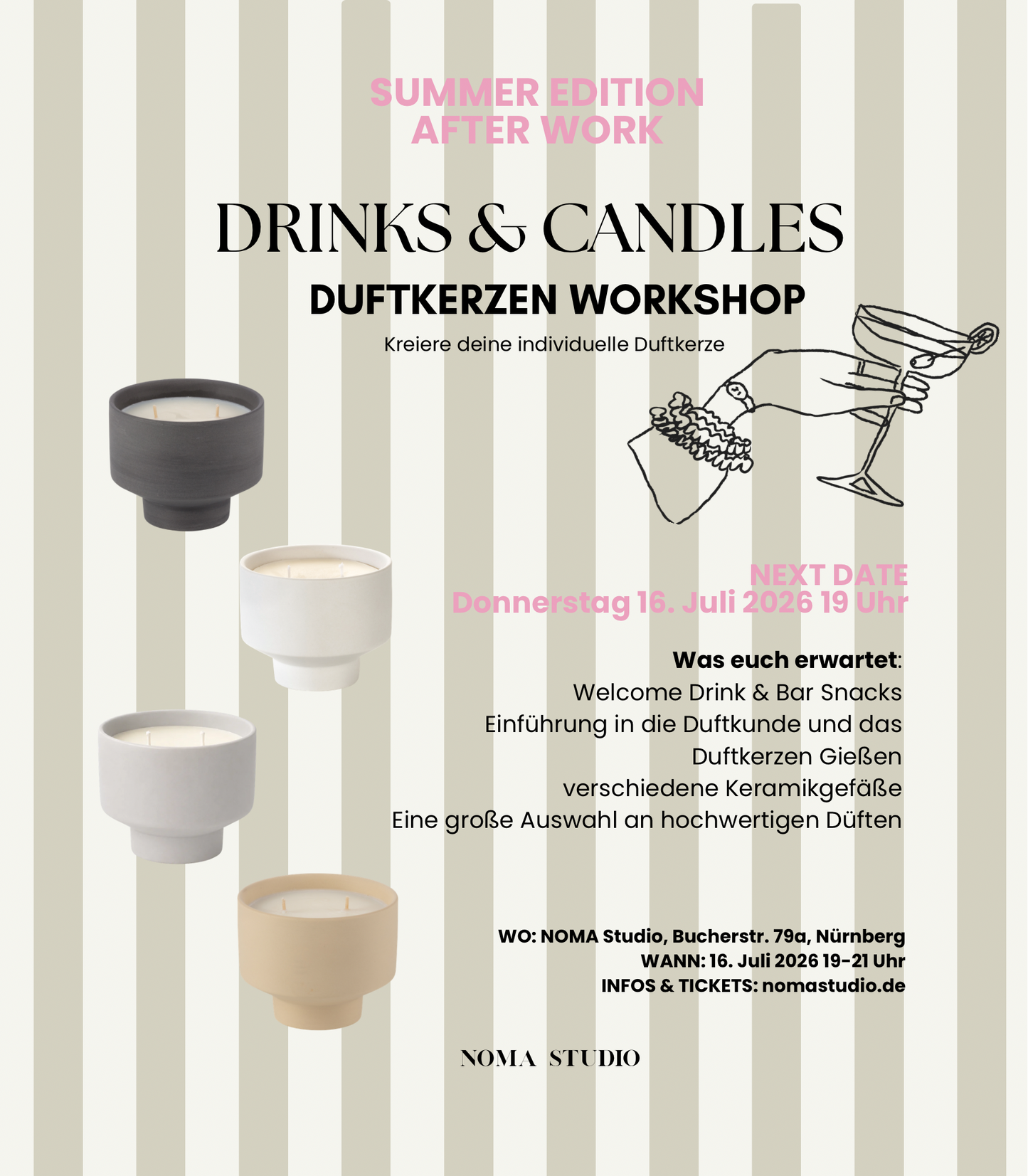 DRINKS & CANDLES - Duftkerzen Workshop Do 16.07.2026