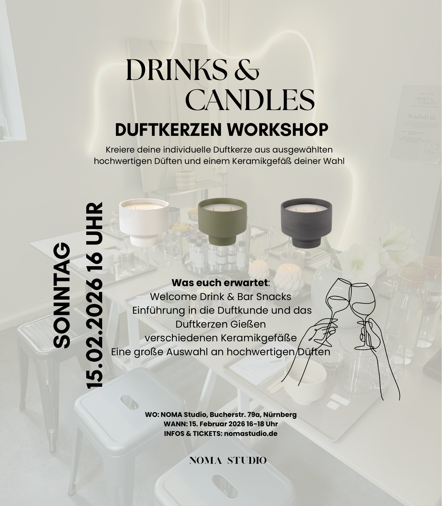 DRINKS & CANDLES - Duftkerzen Workshop SO 15.02.2026