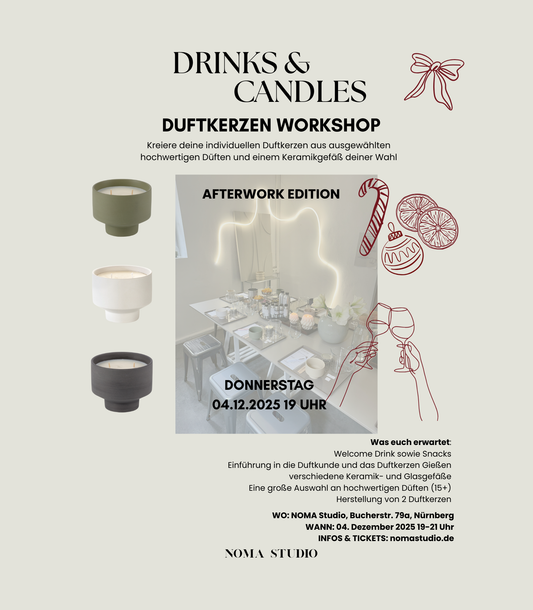 DRINKS & CANDLES - Duftkerzen Workshop DO 04.12.2025