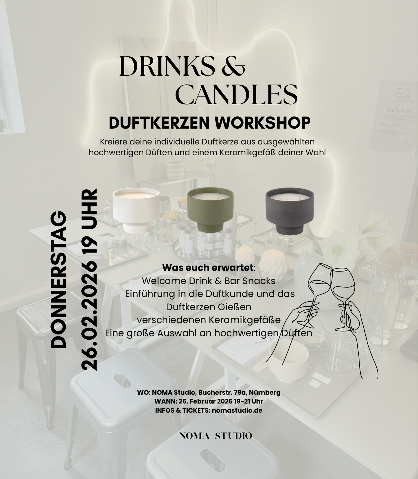 DRINKS & CANDLES - Duftkerzen Workshop DO 26.02.2026