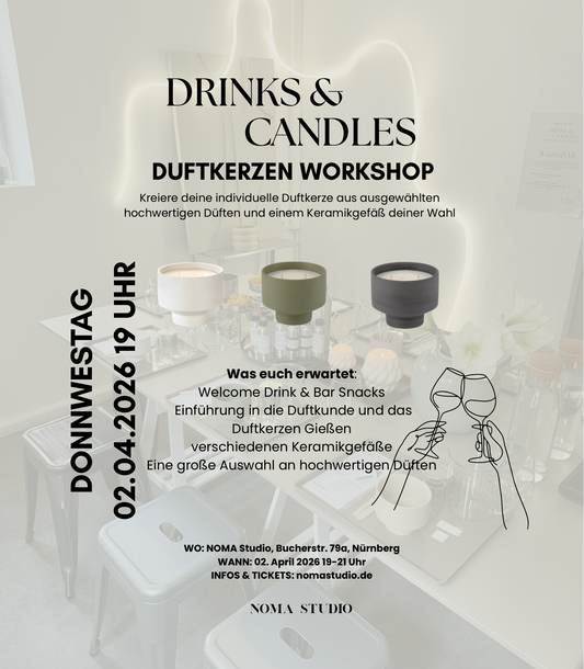 DRINKS & CANDLES - Duftkerzen Workshop Do 02.04.2026