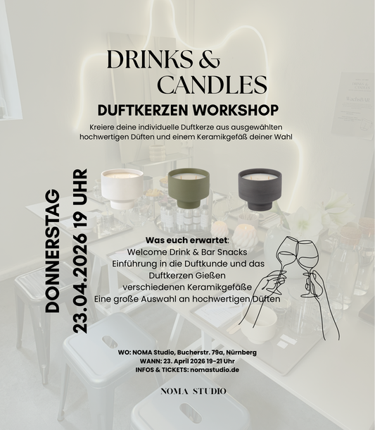 DRINKS & CANDLES - Duftkerzen Workshop Do 23.04.2026