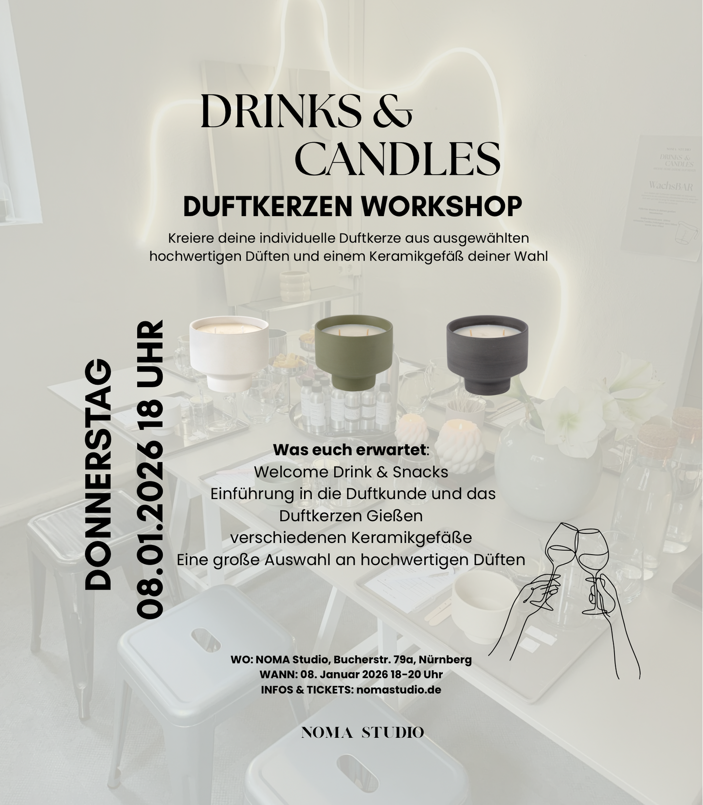 DRINKS & CANDLES - Duftkerzen Workshop DO 08.01.2026