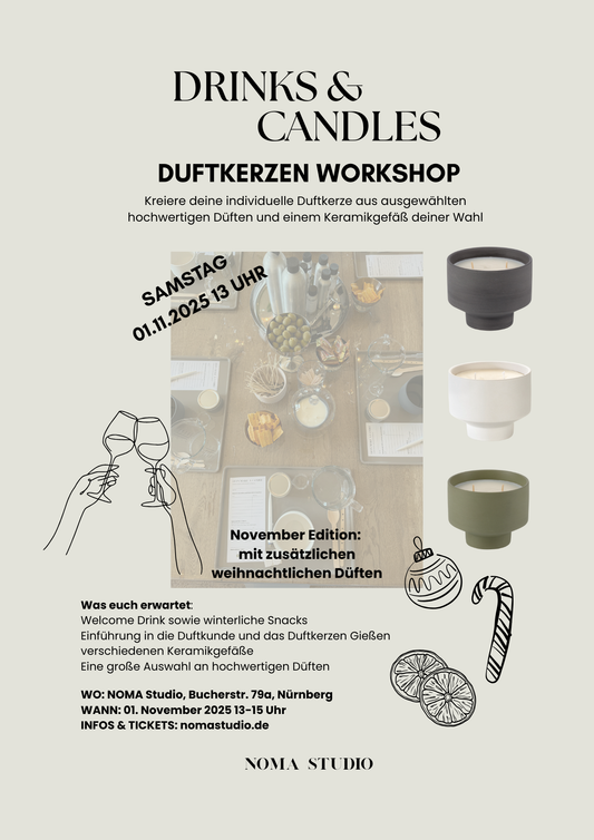 DRINKS & CANDLES - Duftkerzen Workshop 01.11.2025