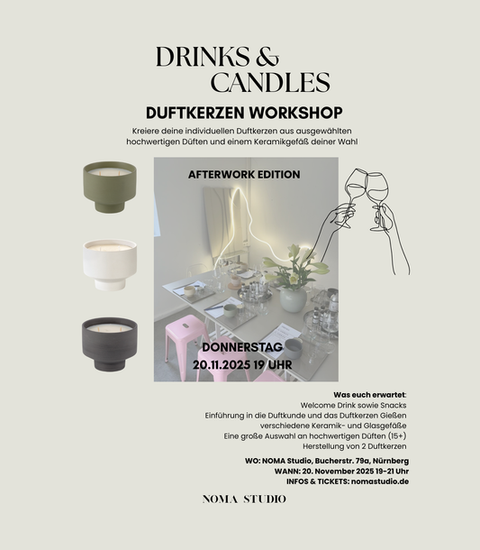 DRINKS & CANDLES - Duftkerzen Workshop DO 20.11.2025