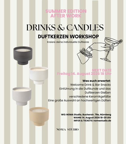 DRINKS & CANDLES - Duftkerzen Workshop Fr 14.08.2026