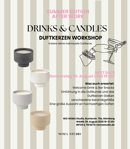 DRINKS & CANDLES - Duftkerzen Workshop Do 20.08.2026