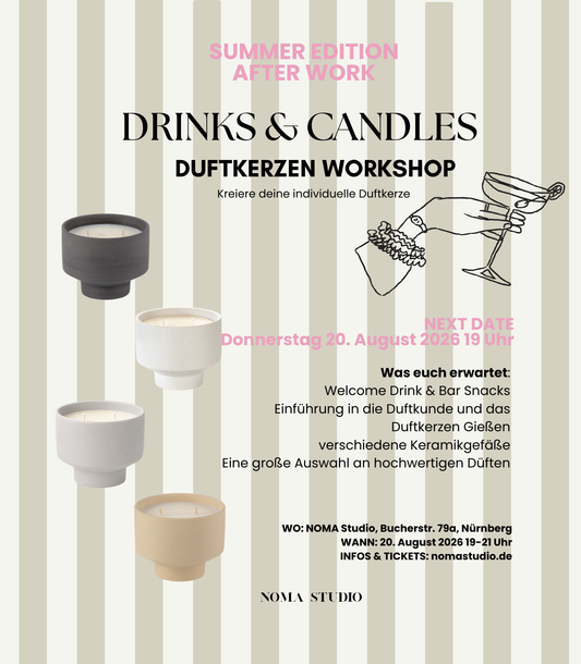 DRINKS & CANDLES - Duftkerzen Workshop Do 20.08.2026