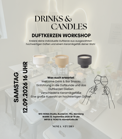 DRINKS & CANDLES - Duftkerzen Workshop Sa 12.09.2026