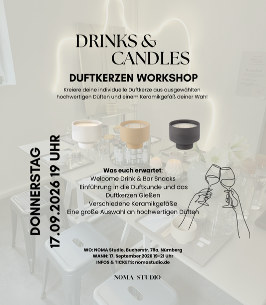 DRINKS & CANDLES - Duftkerzen Workshop Do 17.09.2026